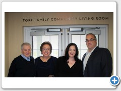 Torf Family honored at dedication of Community Living Room at Waldfogel Health Center